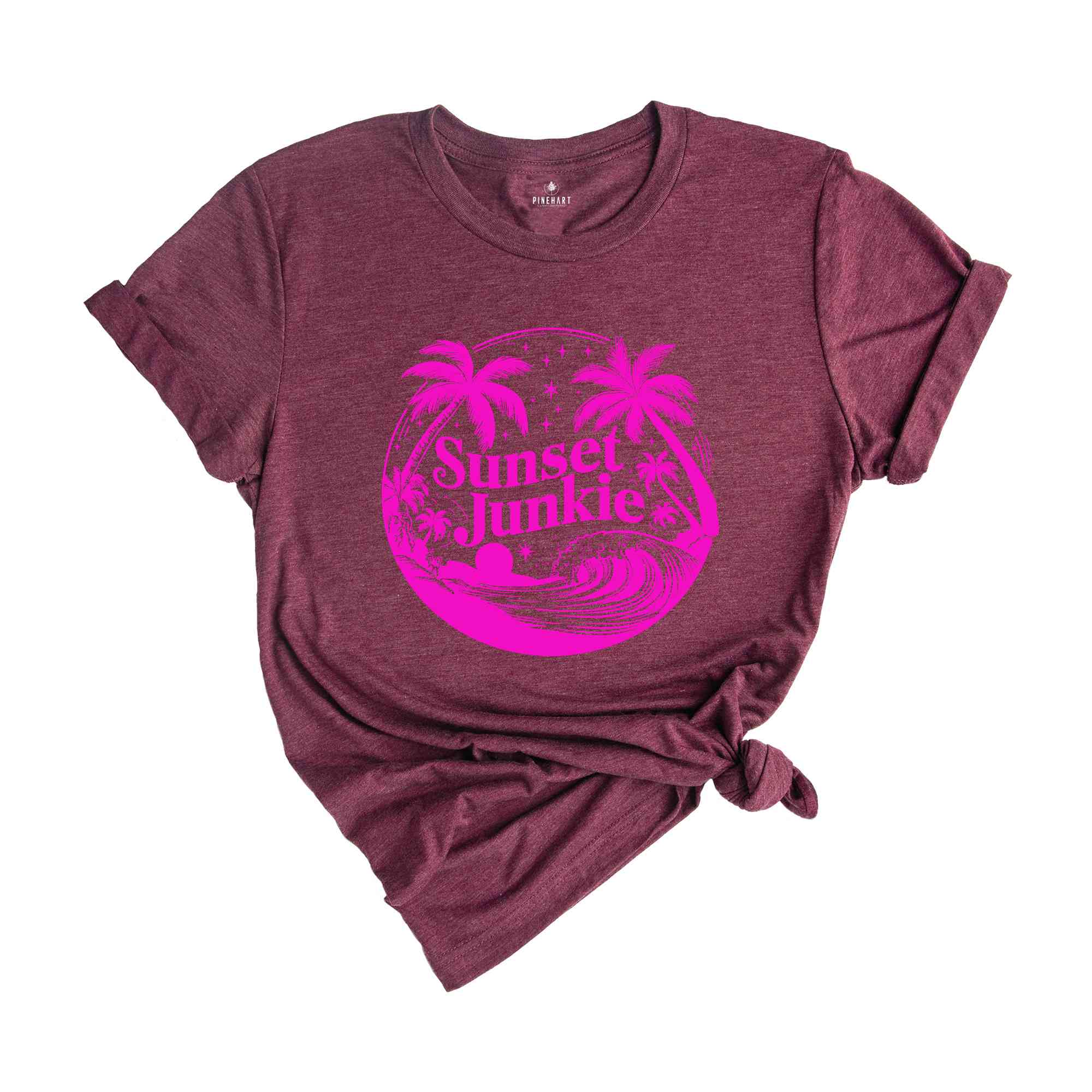 Sunset Junkie Shirt, Beach Vibes Tee, Floral Shirt, Summer Vibes Shirt, Beach Sunset Shirt, Gift For Her