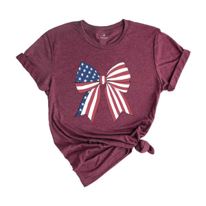 Coquette American Shirt, Coquette Bow Shirt, 4th of July Shirt, America Shirt, Freedom Shirt, American Flag Shirt, American girl Tee