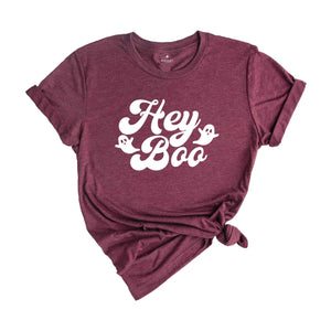 Hey Boo T-Shirt, Cute Ghost Shirt, Halloween Shirt, Funny Ghost Shirt, Cute Halloween T-Shirt, Retro Halloween Tee