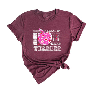 Back To School Shirt , Leopard Teacher Shirt, Teacher Appreciation Shirt, Leopard Apple Teacher Shirt, Kindergarten teacher tee