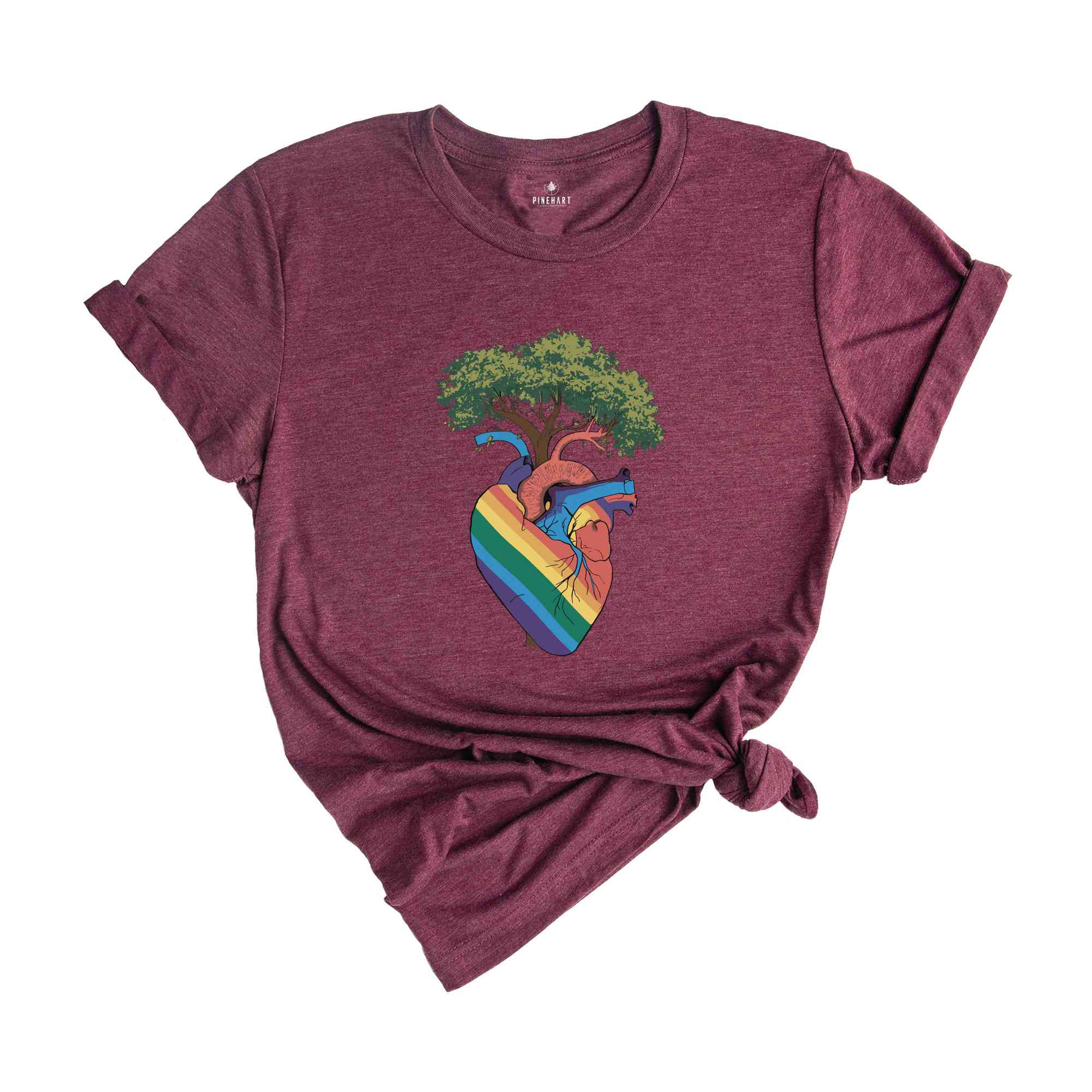 Progress Pride Shirt, Rainbow Pride Flag Gift, LGBT Shirt, Pride Month Festival Shirt, Inclusive Flag Shirt, Heart Tree of Life Shirt