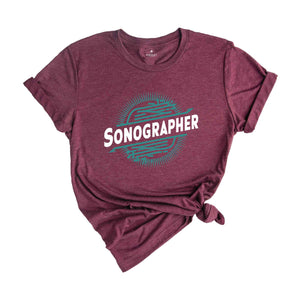 Sonographer Shirt, Ultrasound Tee, Sonography Heart T-Shirt, Sonographer Gift, Cardiac Sonographer, Ultrasound Tech Gift