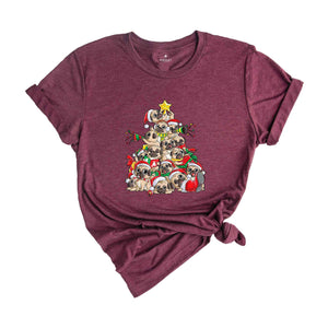 Pug Christmas Tree T-Shirt, Merry Pugmas T-Shirt, Funny Dog Shirt, Pug Lovers Tee, Christmas Crew Shirt, Christmas Tree Tee