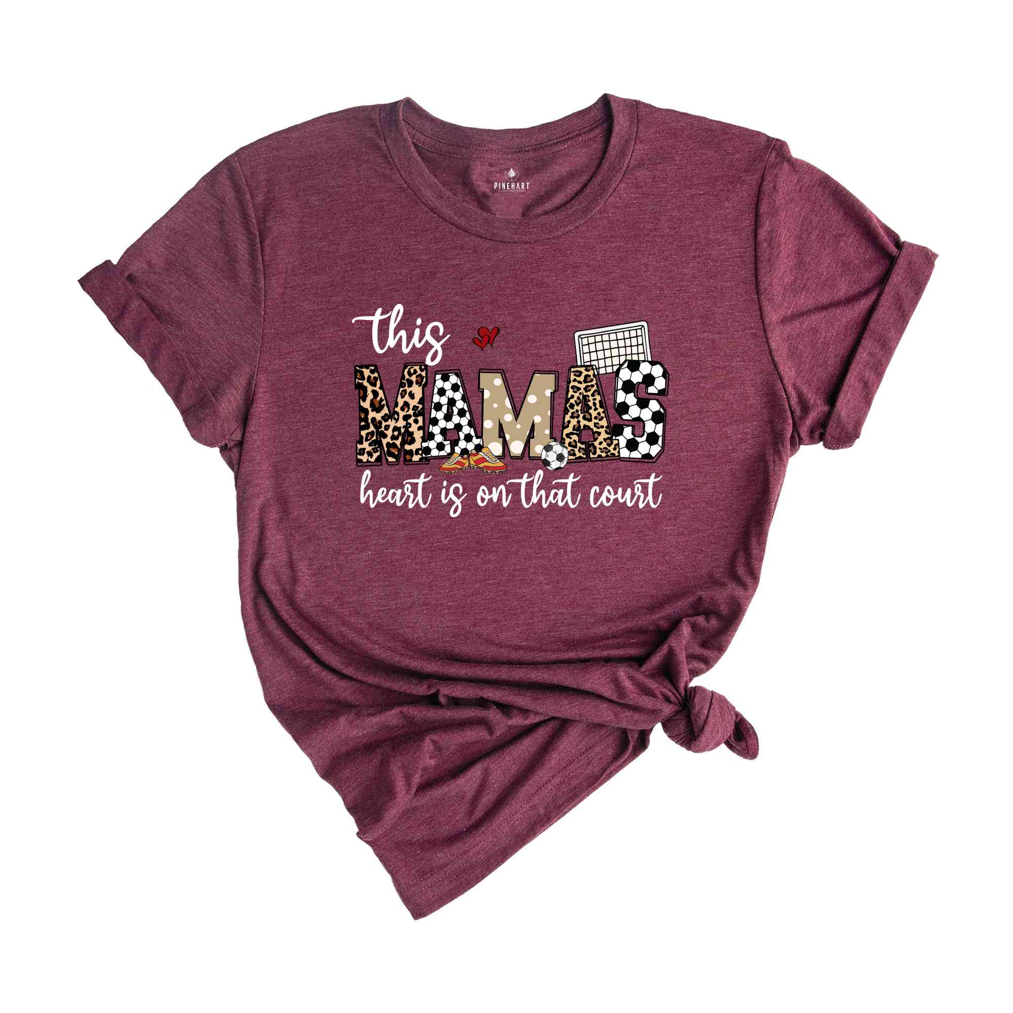 This Mama's Heart Is On That Court Shirt, Football Mom Shirt, Soccer Mom Shirt, Mother's Day Shirt, Game Day Shirt, Mother's Day Gift