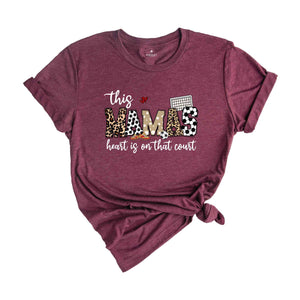 This Mama's Heart Is On That Court Shirt, Football Mom Shirt, Soccer Mom Shirt, Mother's Day Shirt, Game Day Shirt, Mother's Day Gift