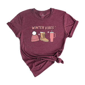 Winter Vibes Shirt, Winter Shirt, Christmas Shirt, Retro Christmas Shirt, Christmas Gift, Holiday Gifts, Fall Shirt, Cute Winter Shirt