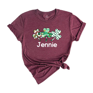 Custom Shamrock Name Shirt, Custom Name St Patrick's Day, Personalized Clover Shirt, Irish Shirt, Lucky Shirt, Shamrock Shirt, Custom Name