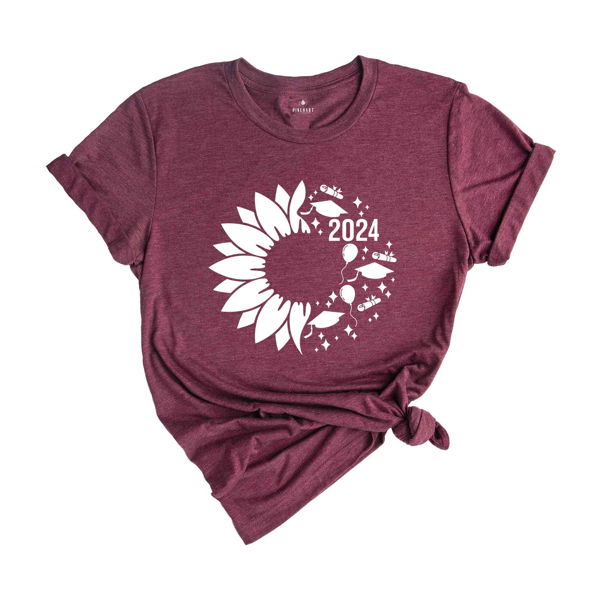 Senior 2024 Sunflower T-Shirt, Graduation 2024 Shirt, Graduation Gift, Class of Shirts 2024, Grad Of 2024 Tee, Last Day of School