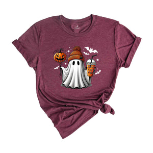 Ghost Coffee Halloween Shirt, Coffee Shirt, Pumpkin Shirt, Pumpkin Head, Boo Shirt, Spooky Season Shirt, Halloween Gift, Cute Halloween