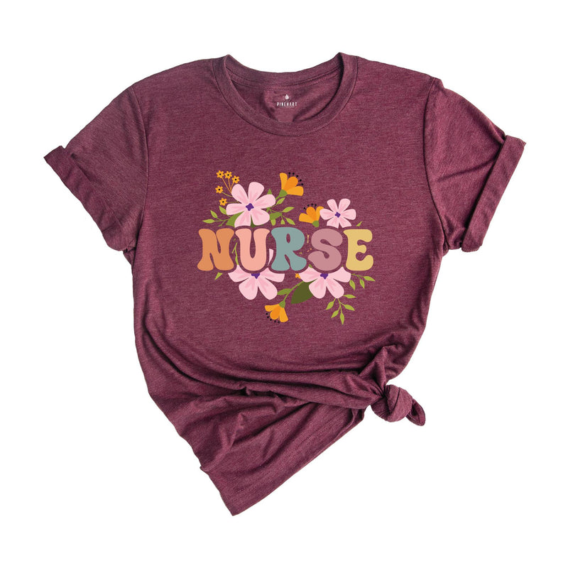 Floral Nurse Shirt, New Nurse Shirt, Nurse Appreciation Shirt, Nurse Student Shirt, Registered Nurse Shirt, Nursing School Shirt, Floral Tee