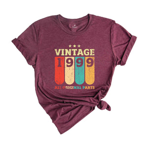 Vintage 1999 All Original Parts Shirt, 25th Birthday Shirt, 25 Years Birthday Shirt, 1999 Birthday Shirt, Retro 25th Birthday Tee