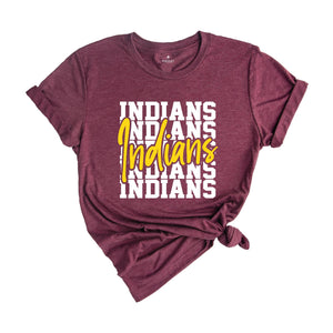 Team Mascot Shirt, Indians Team Shirt, Indians Team Spirit Shirt, Indians Fan Shirt, Indians School Shirt, Indians School Spirit