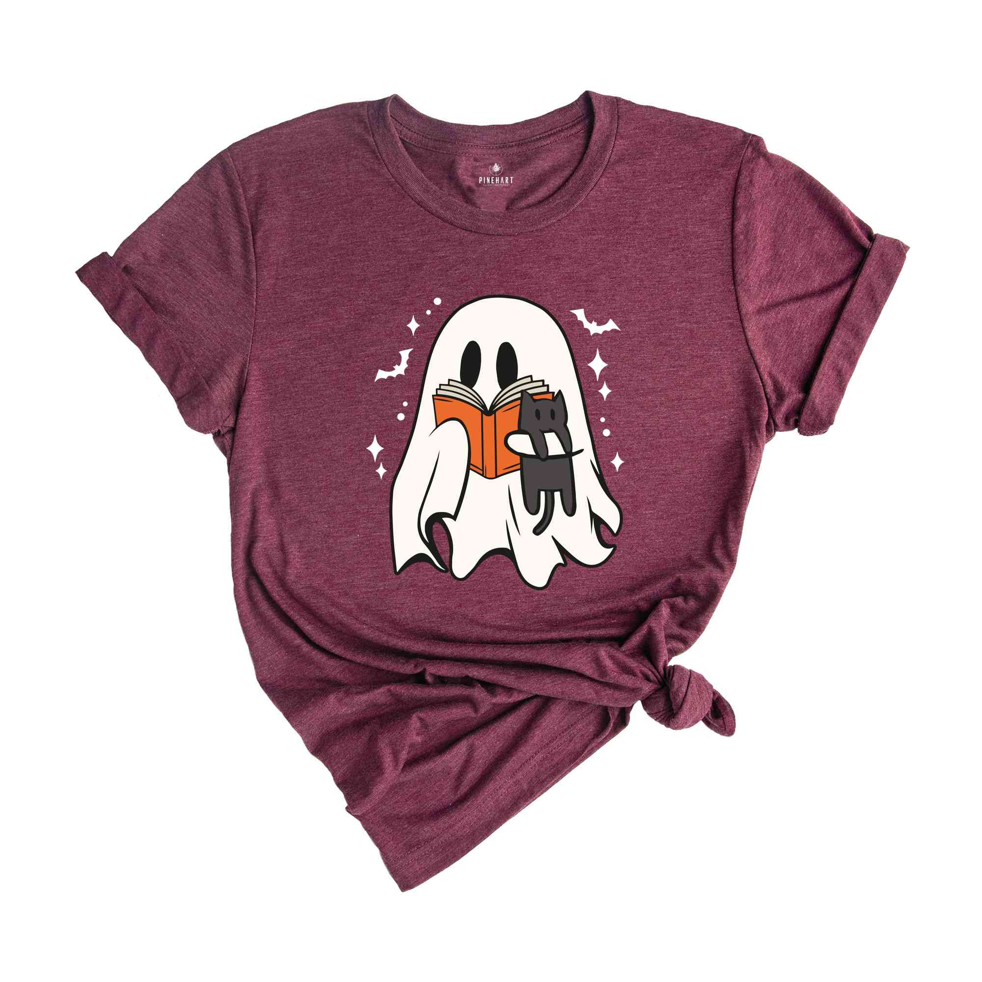 Cute Bookish Ghost Shirt, Boo Shirt, Halloween Librarian Shirt, Spooky Season Shirt, Bookworm Gift, Ghost Reading Book Shirt, Spooky Shirt