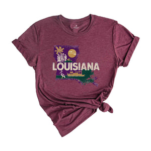 Retro State Of Louisiana Shirt, State Of Louisiana Shirt, State Shirt, Louisiana Shirt, Louisiana Lover Shirt, Family Trip Shirt, Travel Shi