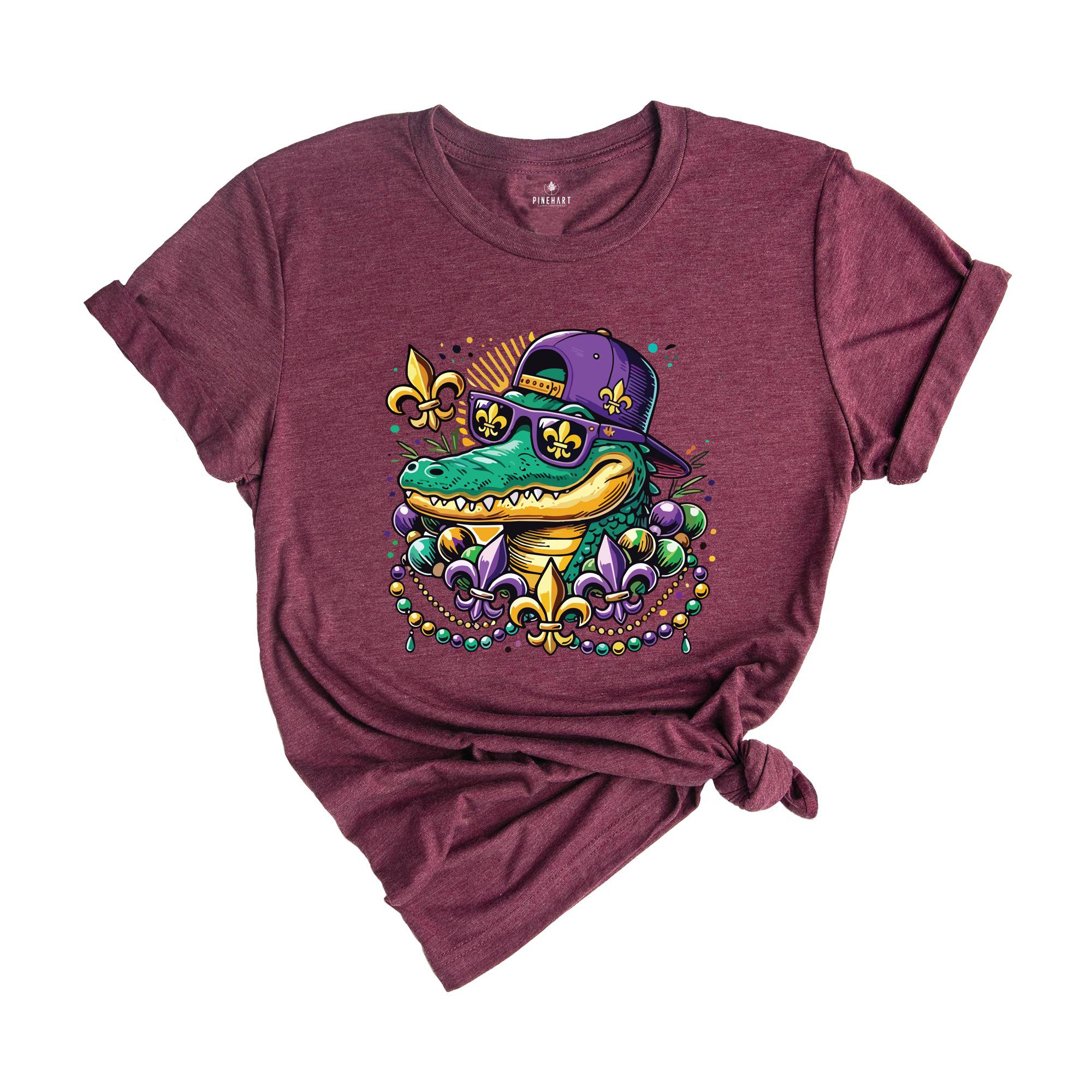 Mardi Gras Alligator Shirt, Mardi Gras Vibes Shirt, Mardi Gras Shirt, Fat Tuesday Shirt, Louisiana Shirt, Beads Shirt, Carnival Shirt