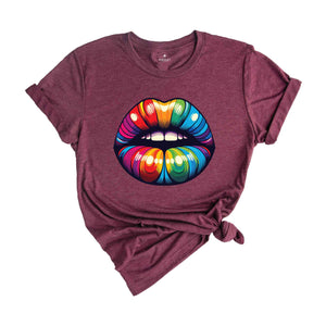 Rainbow Lips Shirt, LGBT Lips Shirt,Rainbow Shirt,LGBT Shirt,Lips Tshirt,Pride Shirt,Equality Shirts, Pride Month Tee