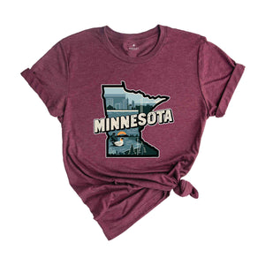 Retro State Of Minnesota Shirt, State Of Minnesota Shirt, State Shirt, Minnesota Shirt, Minnesota Lover Shirt, Family Trip Shirt, Travel Shi