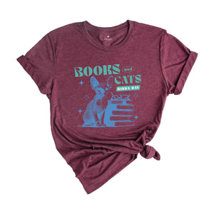 Books And Cats Shirt, Cute Cat Shirt, Mental Health Shirt, Cat Mom Shirt, Librarian Shirt, Cat Lover Shirt, Cat Shirt, Bookish Shirt