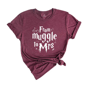 From Muggle to Mrs Shirt, Bridal Bachelorette, Potterhead Bridal Shirt, Harry Potter Fan Wedding, HP Wedding Shirt, Bookish Shirt