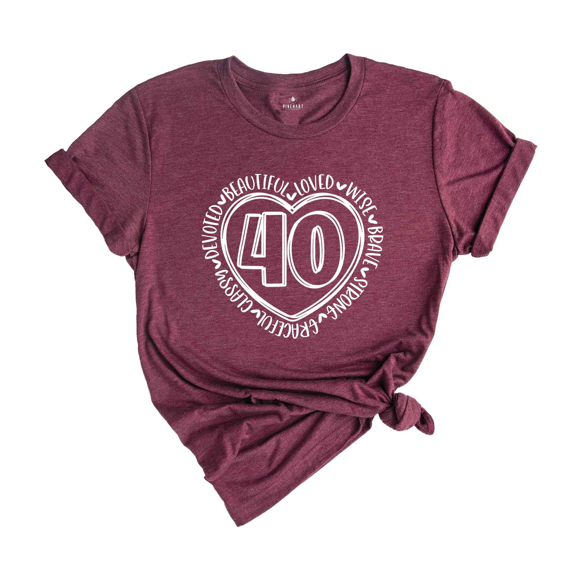 40th Birthday Shirt, Heart Birthday Shirt, Birthday Party Shirt, 40th Birthday Gift Women, Hello Forty Shirt, 40th Birthday Apparel