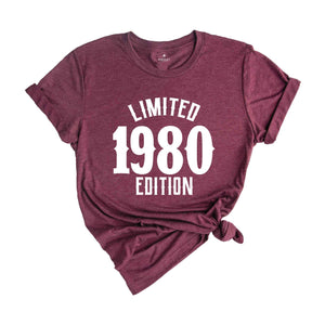 44th Birthday Shirt, Limited 1980 Edition Shirt, 44 Years Old Shirt, 44 Years Old Birthday Gift, 1980 Birthday Gift, 44th Birthday Party