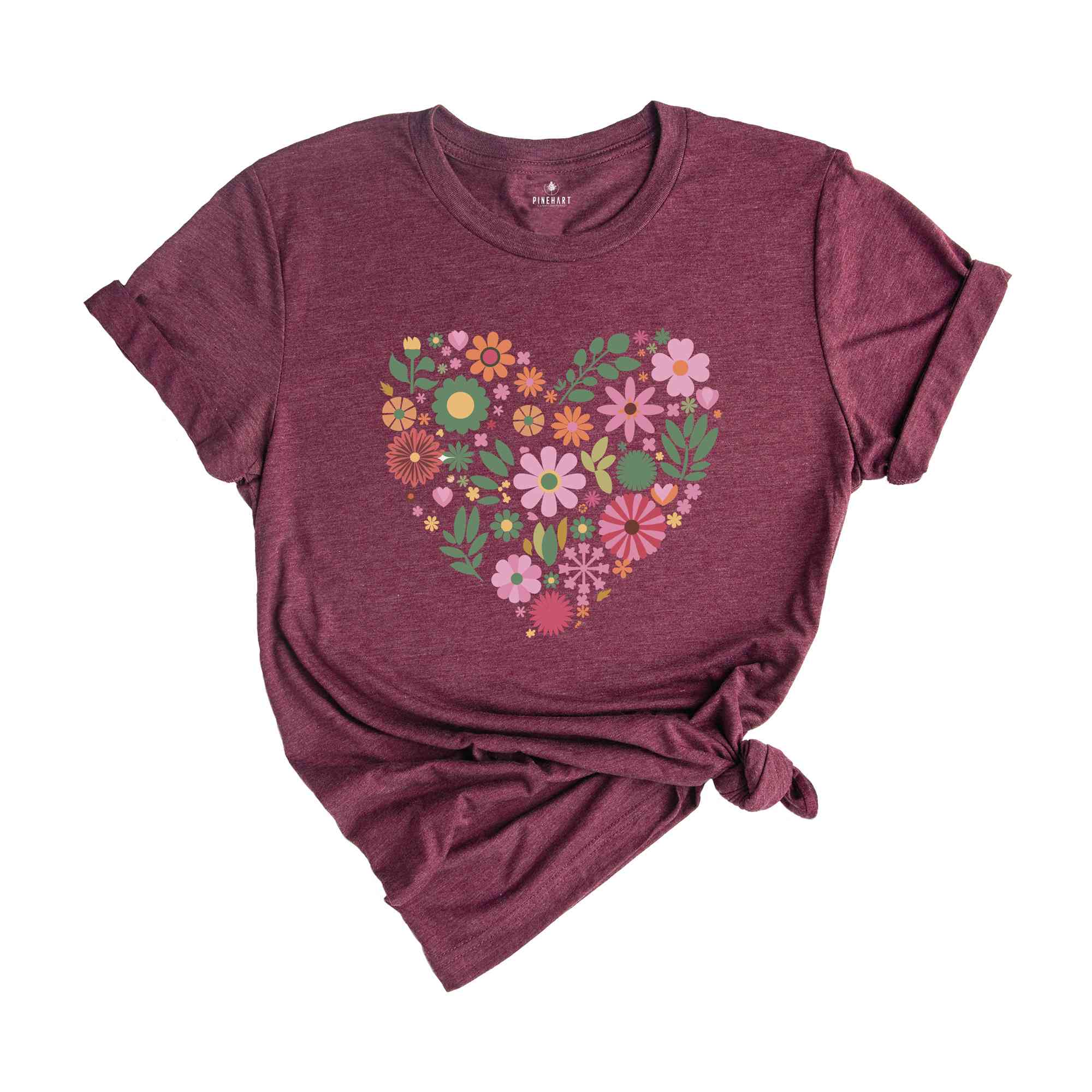 Flower Heart Shirt, Wild flowers Shirt, Flower Shirt, Sunflower Shirt, Summer Shirts, Love Shirt, Floral Heart Shirt