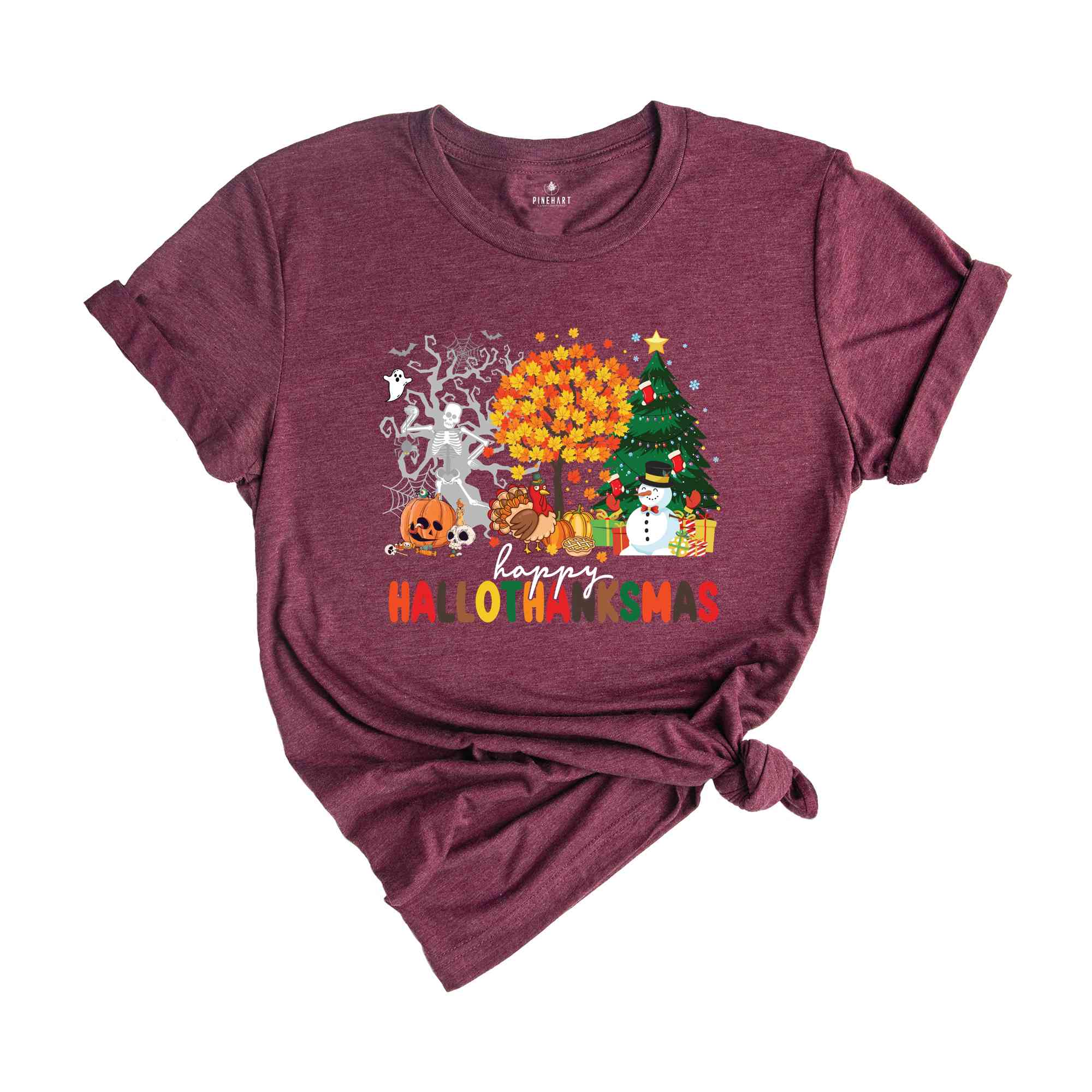 Happy Hallothanksmas Shirt, Happy Halloween Thanksgiving Christmas Shirt, Holiday Season Shirt, Funny Halloween Gift, Fall Shirt, Autumn Tee