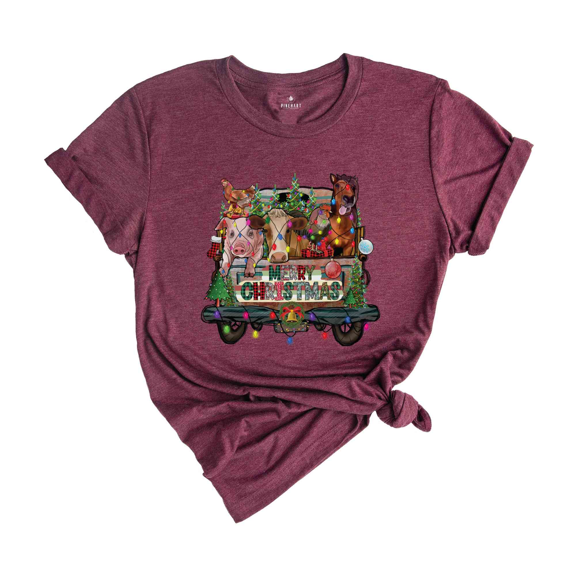 Farm Animals Christmas Shirt, Merry Christmas Shirt, Christmas Cow Shirt, Highland Cow Farm Shirt, Christmas Farmer Shirt, Cow Lover Shirt