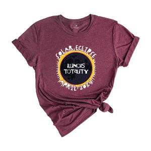 Illinois Totality Shirt, Illinois Total Solar Eclipse Shirt, Celestial Shirt, Eclipse Event 2024 Shirt, April 8th 2024