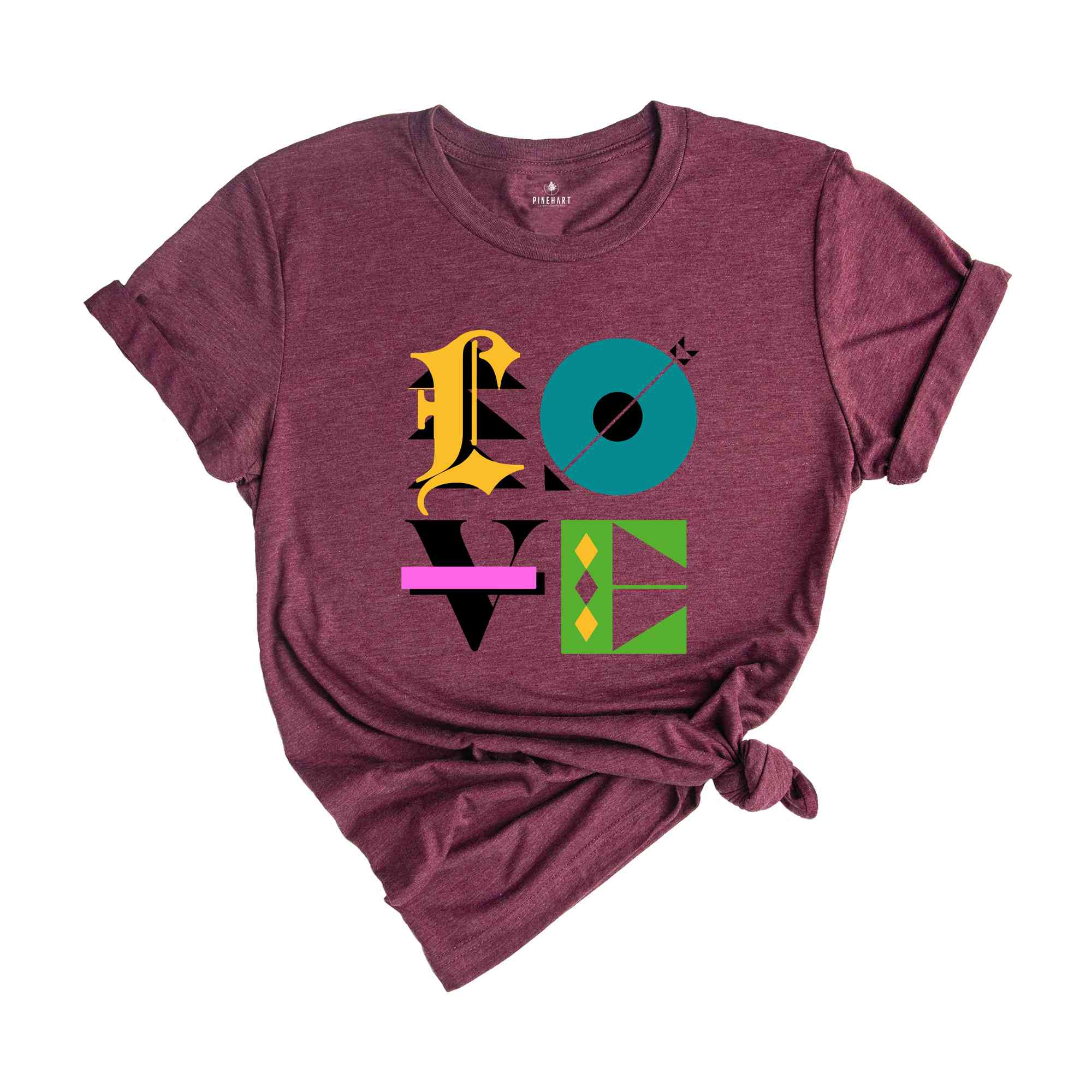 Love Tee, Geometric Valentine Tee, Retro Valentine Tee, Bold Tee, Lovers T-shirt, Architects Tee, Royal Font Tee, Valentine Apparel