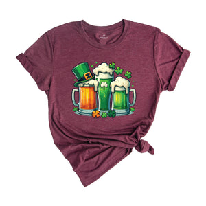 Irish Beer St. Patrick's Day Shirt, Paddy's Day Drinking Shirt, Shamrock Shirt, Ireland Flag Shirt, Beer Lover Shirt, Shamrock Beer Shirt