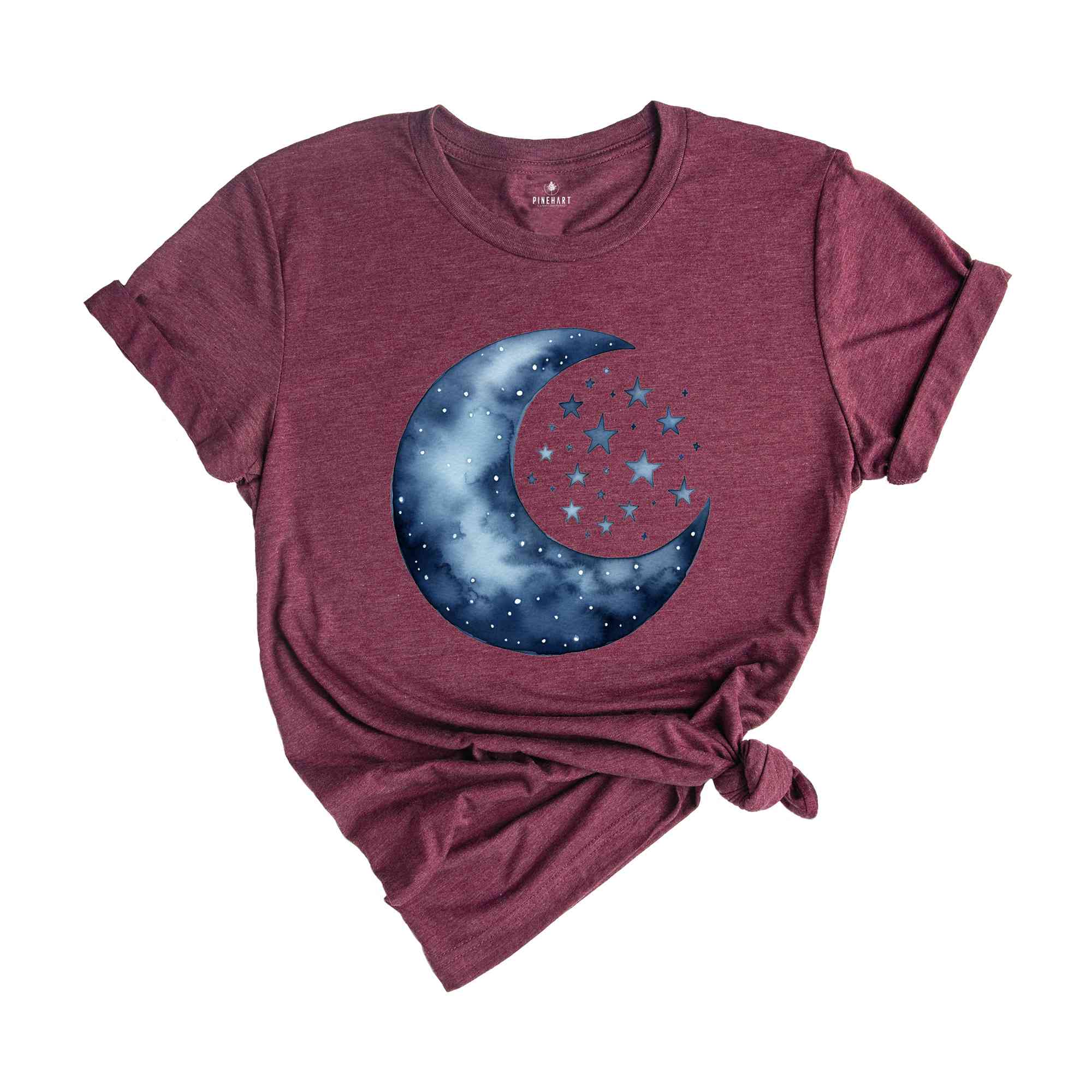 Moon and Stars Shirt, Boho Summer Shirt, Spring Break Tee, Celestial Shirt, Spiritual Shirt, Aesthetic Moon Shirt