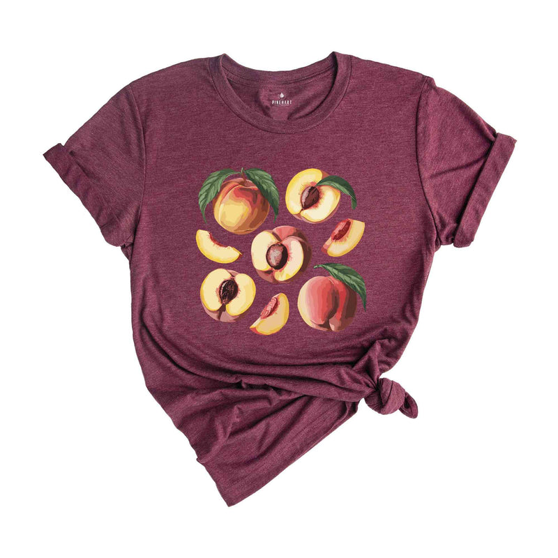 Peach T-Shirt, Vintage Peach Shirt, Watercolor Peach Shirt, Tropical Fruit Shirt, Aesthetic Fruit Shirt, Boho Shirt