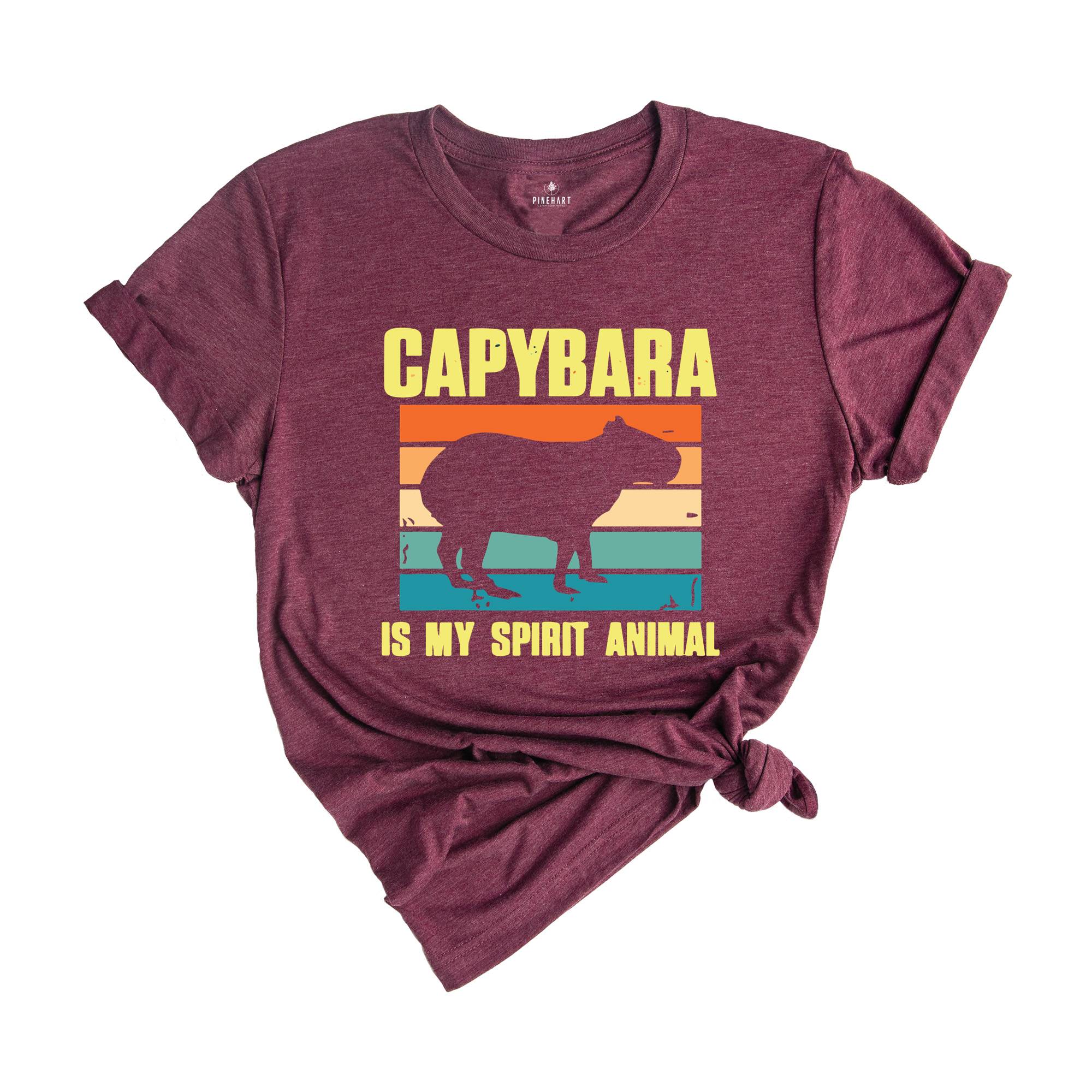 Capybara Is My Spirit Animal Shirt,Animal Lover Tee,Capybara Lover T-Shirt,Cute Animal Tshirt,Capybara Gift,Vintage Graphic Tee,Funny Quotes