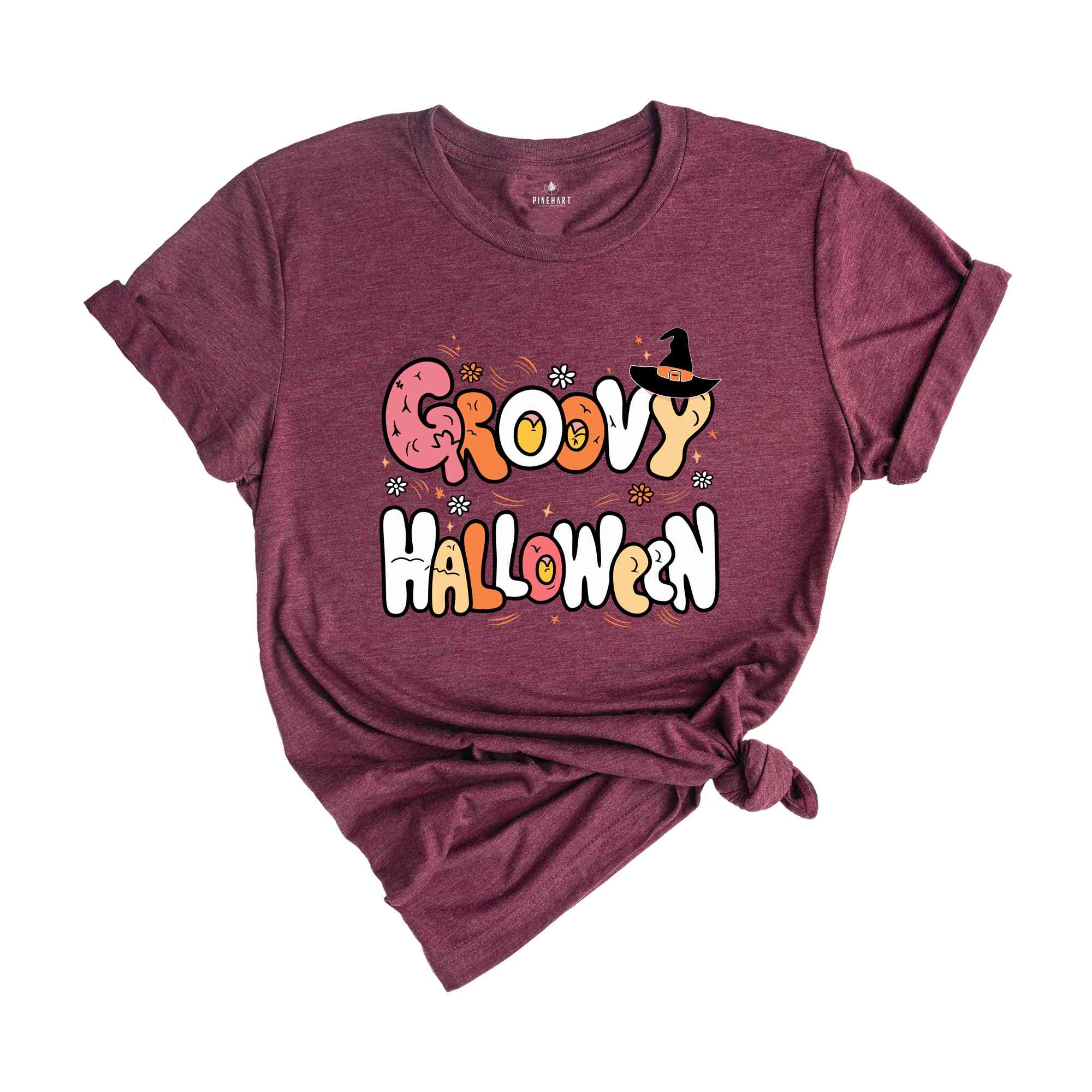 Groovy Halloween Shirt, Retro Halloween Shirt, Spooky Season Shirt, Cute Ghost Shirt, Fall Rainbow Shirt, Autumn Shirt, Halloween Shirt