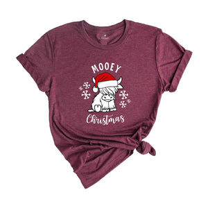 Mooey Christmas Shirt, Western Christmas Tee, Christmas Heifer Shirt, Xmas Cow Shirt, Christmas Cow Lover Tee