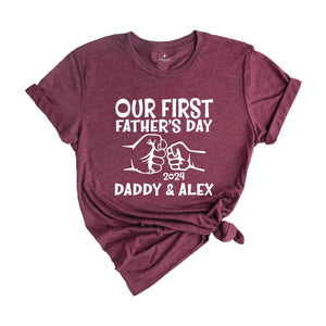 Personalized Dad And Baby Shirt, Our First Father's Day, Father's Day Shirt, Custom Father's Day Matching Shirt, Father's Day Gift