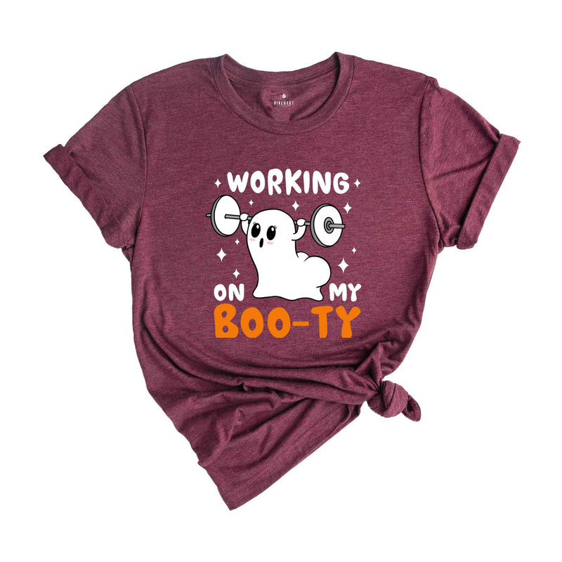 Working On My Booty Shirt, Girl Halloween Shirt, Gym Girl Shirt, Funny Halloween Tee, Spooky Season Shirt, Cute Halloween Tee, Fitness Shirt