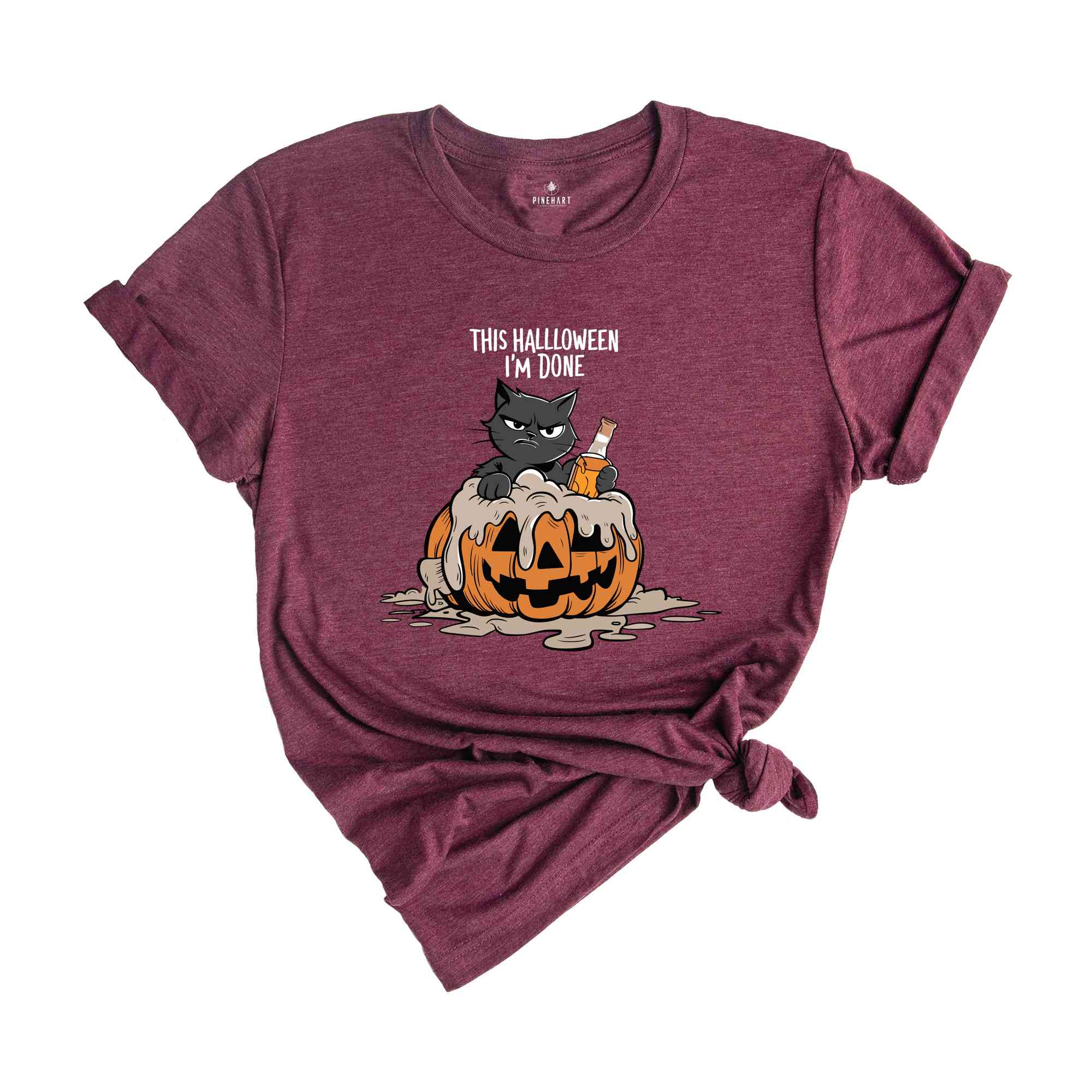 This Halloween I'm Done Shirt, Cute Ghost Black Cats Halloween Shirt, Halloween Shirt, Spooky Season, Cat Lover Gift