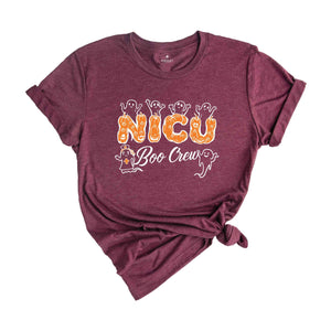 NICU Boo Crew T-Shirt, Halloween NICU Nurse Shirt, Spooky Neonatal Intensive Care Unit Nurse Gifts For Halloween