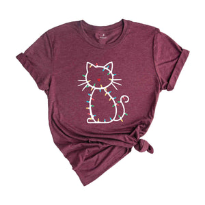 Cat Light Christmas Shirt, Christmas Cat Shirt, Cat Mom Christmas Gift, Funny Christmas Shirt, Cat Lover Christmas Gift