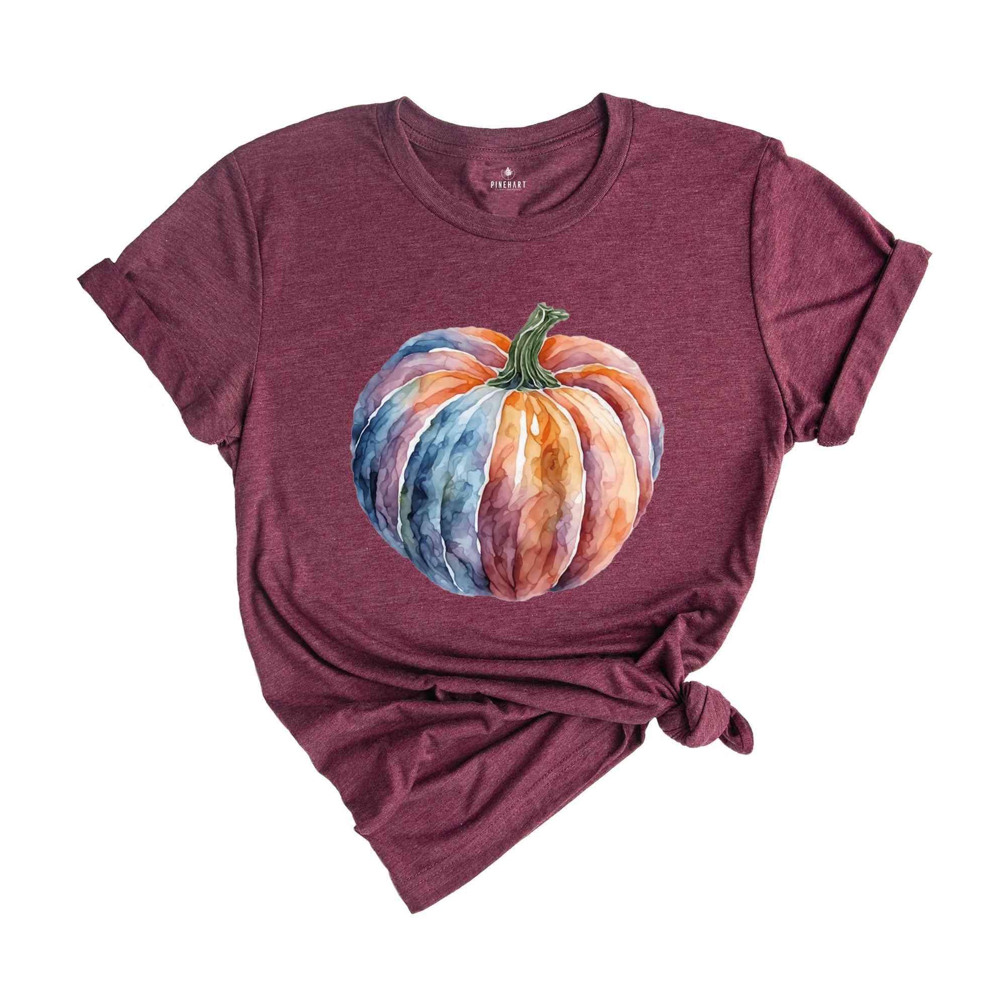 Watercolor Pumpkin T-shirt, Colorful Pumpkin Shirt, Halloween Shirt, Autumn Shirt, Cute Fall Shirt, Gifts For Halloween