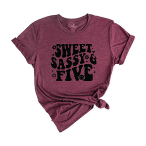 Sweet Sassy Five Shirt, Birthday Girl Shirt, Cute Birthday Shirt, Tie Dye Shirt, Birthday Party Shirt Girl, Birthday Gift, Kids Tshirt