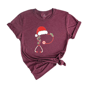 Christmas Stethoscope Shirt, Nursing T-Shirt, Cute Christmas Tee, Christmas Doctor Gift, Nurse Christmas Shirt, Holiday Gift