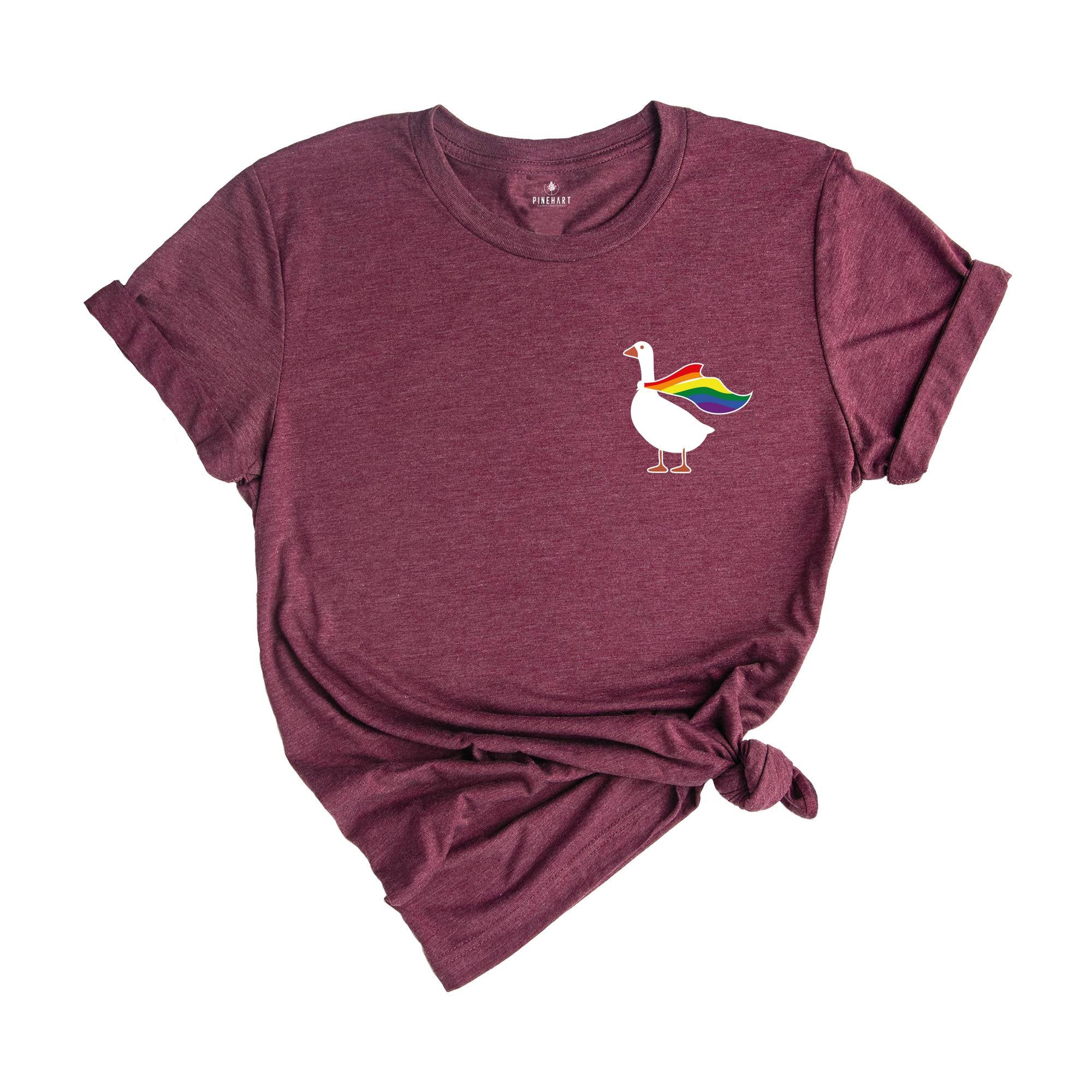 Rainbow Goose Shirt, LGBTQ Shirt, Pride T Shirt, Gay Shirt, Transgender Shirt, Human Rights Shirt, LGBTQ+ T Shirt, Rainbow T Shirt