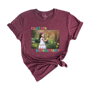 Custom Birthday Photo Shirt, Personalized Birthday Picture Shirt, Custom Text Shirt, Bday Party Shirt, Photo Matching Shirt, Custom Shirt