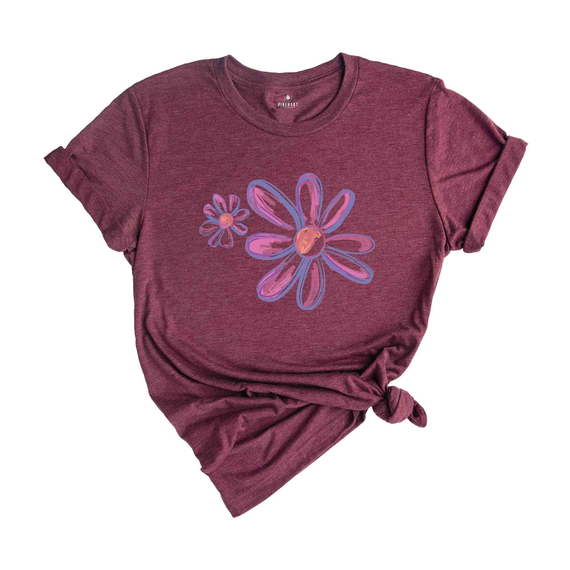 Daisy T-Shirt, Flower T-Shirt, Wildflower T-Shirt, Boho Shirt, Floral T-Shirt Gift, Birth Month Flower, Gift For Sister