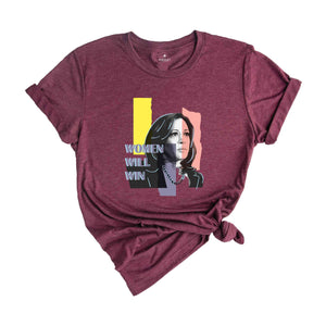 Women Will Win Shirt, Kamala Harris 24 For The People Shirt, President Kamala Harris 2024 Shirt, Madam President Kamala Harris Shirt