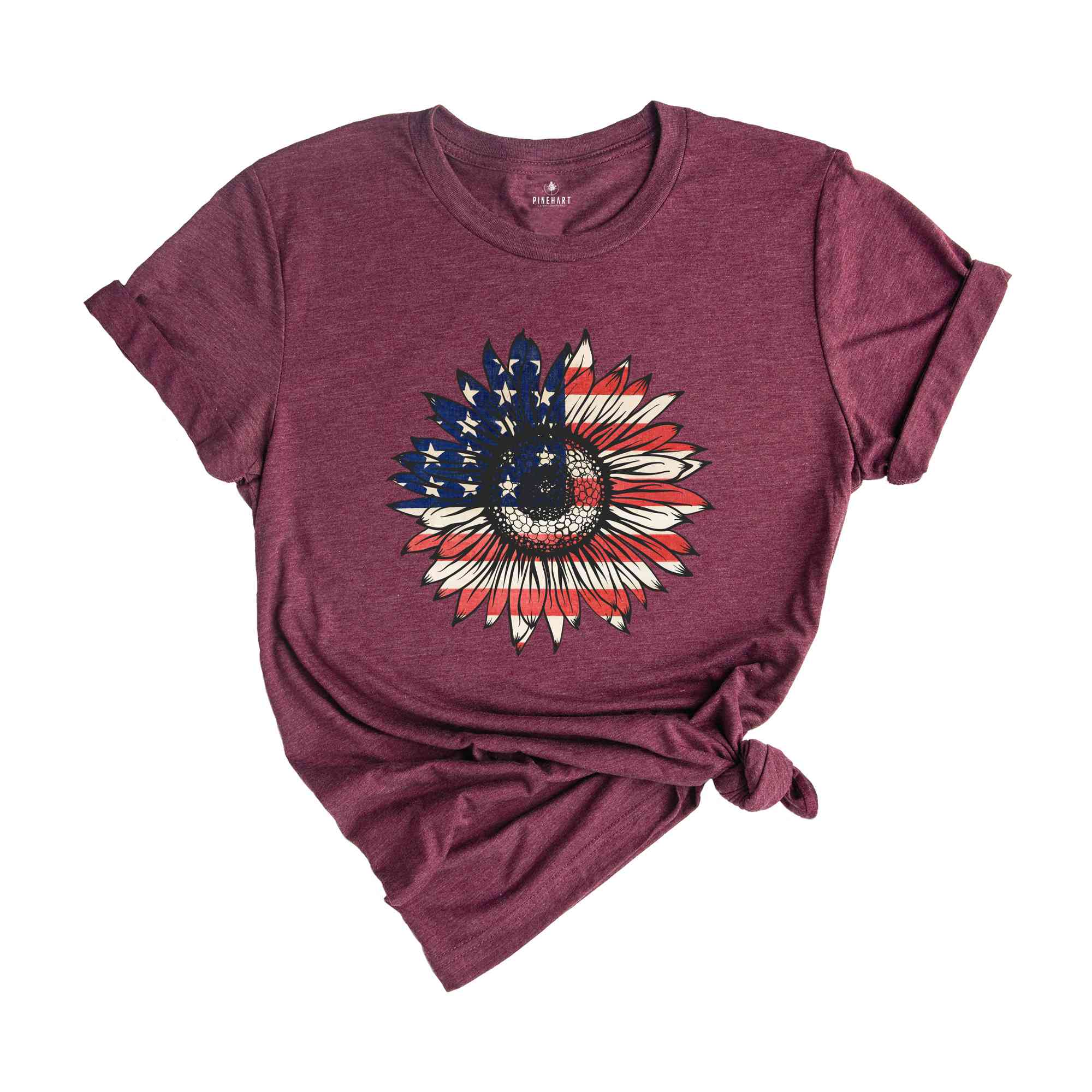 American Sunflower Shirt, 4th Of July Shirt, USA Shirt, Patriotic Shirt, Independence Day Shirt, Red White And Blue, Fourth Of July