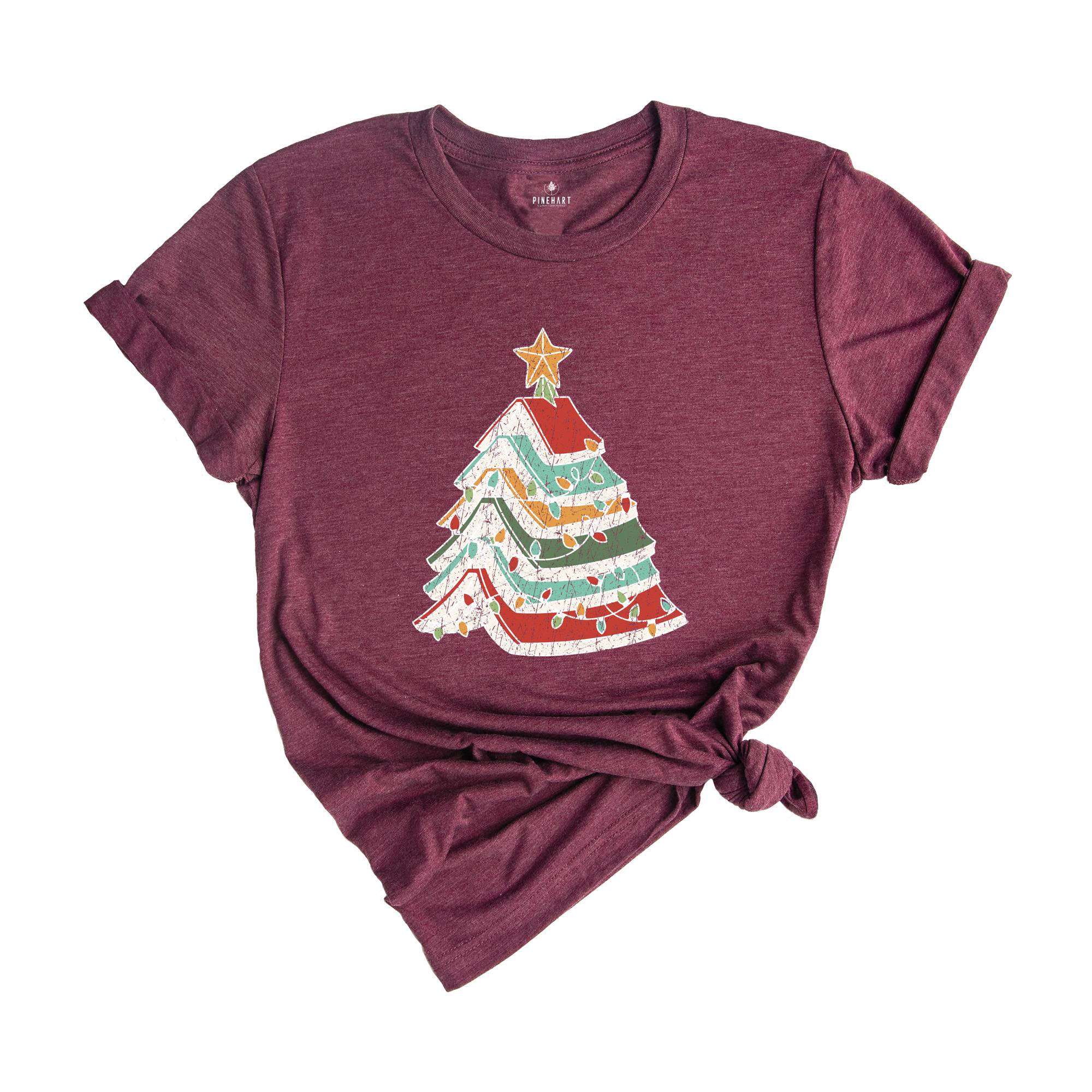 Christmas Books Tree Shirt, Bookish Christmas Shirt, Teacher Christmas Tee, Christmas Book Lover Shirt, Holiday Teacher Gifts